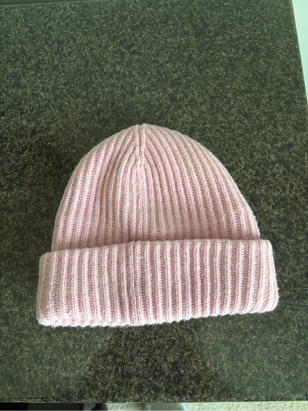 Ganni Light Pink Ribbed Folded Cuff Beanie - Picture 2 of 3